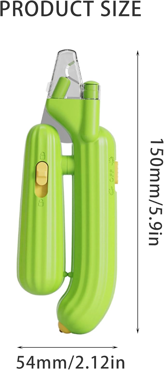 Cactus Shaped Cat Nail Clippers - Durable, Ergonomic Pet Grooming Tool for Cats & Kittens - Safe, Sharp, and Comfortable Claw Trimmer(Green)-Mewly Pet