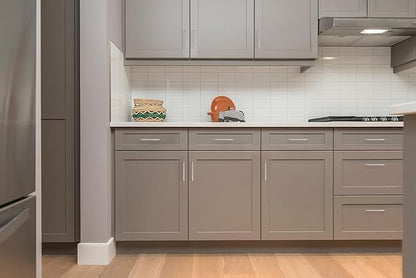 Ravinte 10 Pack Solid Kitchen Cabinet Handles Brushed Nickel Cabinet Pulls Slim Drawer Pulls with 5 Inch Hole Center Square Bar Kitchen Cabinet Hardware