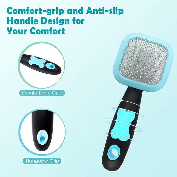 Slicker Brush, Dog Brush Gently Cleaning Pin Brush for Shedding Dog Hair Brush for Small Dogs Puppy Yorkie Poodle Rabbits Cats-Mewly Pet