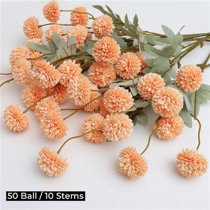 Artificial Flowers for Vases 20.5 Inch 10 Stems， Silk Dried Fake Mums Bouquet Indoor Faux Floral Arrangements for Decoration (Yellow)