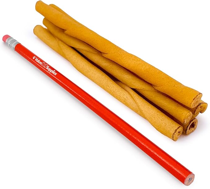 ValueBull USA - Rawhide Twists for Small Dogs, 5 Inch, Smoked, Varied Thicknesses, 100 Count - Natural & Safe, USA Beef Hide, Long Lasting, Chemical Free, No Artificial Flavors-Mewly Pet