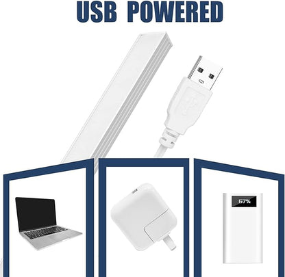 2Pack LED Under Cabinet Lighting Dimmable Under Cabinet Lights with USB Powered for Closet Light Bar Under Counter Lighting Work Tables Student Dormitory (Include AC Plug)