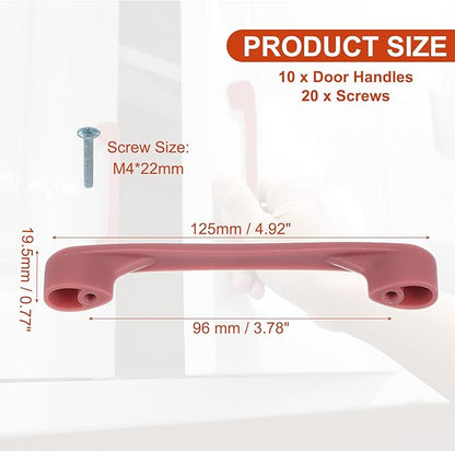 uxcell 10 Pack Plastic Cartoon Drawer Pulls, 5" ABS Closet Wardrobe Door Handle Furniture Accessory for Home Kitchen Cupboard, Pink