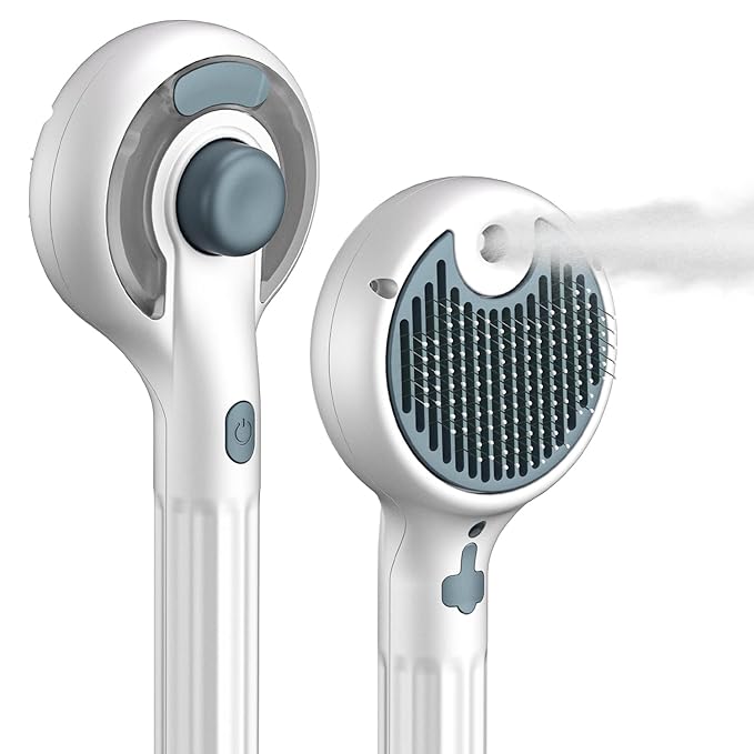 Cat Steam Brush, 3-in-1 Self-Cleaning Pet Grooming Tool with Water Spray, Shedding & Massage Comb for Long & Short Hair Cats and Dogs-Mewly Pet