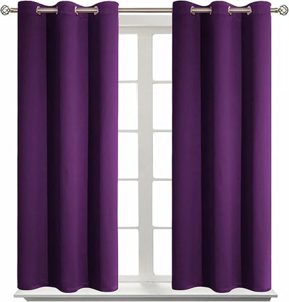 BGment Blackout Curtains - Grommet Thermal Insulated Room Darkening Bedroom and Living Room Curtain, Set of 2 Panels (38 x 45 Inch, Purple)