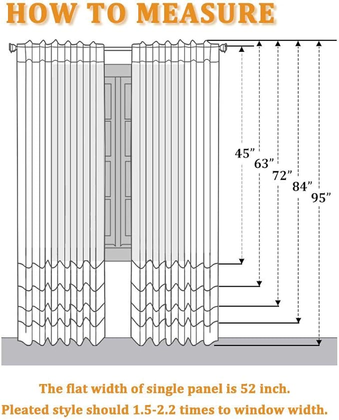 RYB HOME White Sheer Curtains Linen Texture Window Panels, Semi Sheer Light Filetring Rod Pocket & Back Tab Drapes for Bedroom, 52 x 84 inches, Pack of 2
