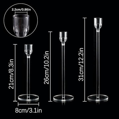 Vincidern 6PCs Acrylic Candle Holders Centerpieces for Table, Taper Candle Holder for Wedding Decor, Dining Room, Halloween, Christmas Decorative Candlestick Holder, Taper Candle Holder Set