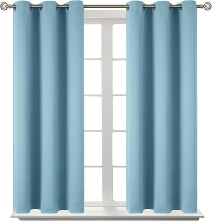 BGment Room Darkening Curtains 54 Inches Long - Grommet Thermal Insulated Drapes Window Treatment Curtains for Bedroom, 2 Panels, 38 x 54 Inch, Greyish Blue
