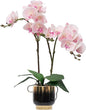 CXGS Orchids Artificial Flowers Real Touch Fake Flowers in Ceramic Pot 20" Pink Faux Orchid Plant Lifelike Silk Phalaenopsis for Centerpiece Hotel Home Indoor Decor