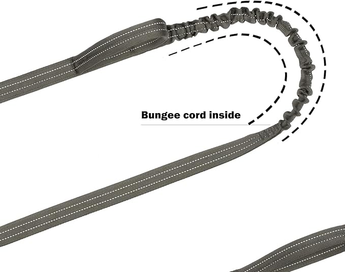 ICEFANG Tactical Dog Leash,K9 Training Walking Bungee Lead with 2 Control Handle,Heavy Duty Quick Release Metal Clasp,for Medium Large Breed (Reflective Green, 6 FT)-Mewly Pet