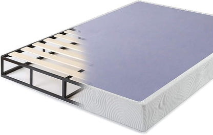 ZINUS Metal Box Spring with Wood Slats, 7.5 Inch Mattress Foundation, Sturdy Steel Structure, Easy Assembly, King