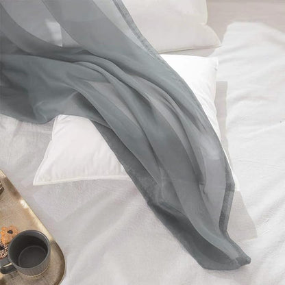 MIULEE Sheer Window Scarf Valance Voile Topper Long Window Treatment, Wedding Arch Drapes for Ceremony Canopy Bed, Swag Curtain Scarf Decoration One Panel, 54 x 144 Inches Long, Dark Grey