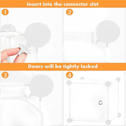 C&AHOME Cube Storage Organizer with Doors, 9-Cube Shelf, Closet Cabinet, DIY Plastic Modular Bookshelf, Storage Shelves Ideal for Bedroom,Living Room,36.6”L x 12.4”W x 36.6”H Milky USHS3009M-DOOR