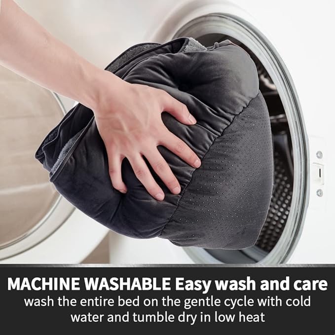 Asvin Small Dog Bed for Small Dogs, Cat Beds for Indoor Cats, Pet Bed for Puppy and Kitty, Extra Soft & Machine Washable with Anti-Slip & Water-Resistant Oxford Bottom, Black, 20 inches-Mewly Pet