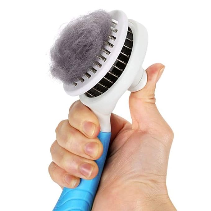 Cat Self Cleaning Slicker Brush, Pets Skin Friendly Grooming Brushes for Shedding Dogs Cats Hair Easy to Remove Loose Undercoat with Long or Short Hairs Pet Massage Tool for All Hair Type- UPGRADED-Mewly Pet