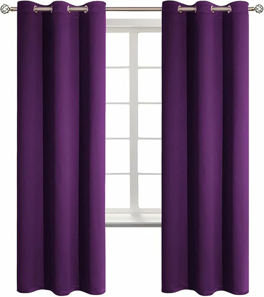 BGment Blackout Curtains - Grommet Thermal Insulated Room Darkening Bedroom and Living Room Curtain, Set of 2 Panels (42 x 72 Inch, Royal Purple)