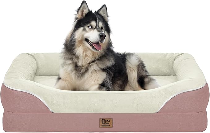 Orthopedic Washable Large Dog Bed - Dog Beds Large Sized Dogs with Removable Cover Waterproof Orthopedic Pet Bed XL Dogs Beds with Bolster-Mewly Pet