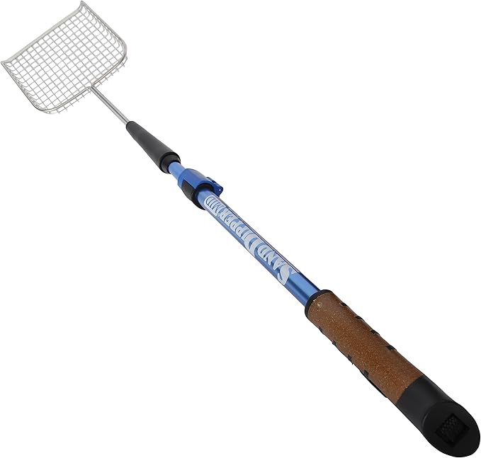 Sand Dipper Cat Poop Scooper & Chicken Poop Scooper - Rugged Big 6" Square Stainless Steel Long Handle for Home Kitty Litter Scoop & Farm Chicken Coop Scooper (Mid-Adjustable)-Mewly Pet