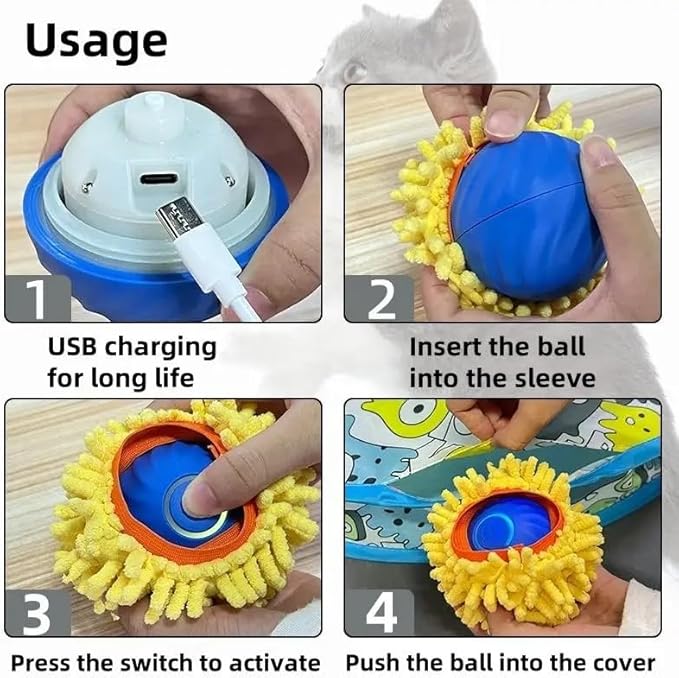 Interactive Cat Toy with Moving Ball and Sound – Motion-Activated Play Mat with Hidden Ball – Fun Hunting Toy for Indoor Cats and Kittens-Mewly Pet