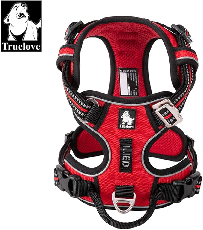 TRUE LOVE Dog Harness No Pull Nylon Reflective Pet Harness Adjustable Comfortable Control Step-in Brilliant Colors Truelove TLH56512 XL Red-Mewly Pet