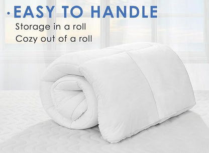 Marine Moon Twin XL Mattress Topper, Cooling Plush Bed Topper Soft Thick Pillow Top Mattress Toppers, 3 Inch Feather Down Alternative Pad Cover for College Dorm, Back Pain Relief, XL Twin 39" x 80"