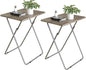 Garden 4 you TV Tray Table TV Dinner Tray with Sturdy MDF Set of 2,Eating Trays for Living Room with No Assembly Required,Small Folding Side Table 15 x 18.9 x 26in (3D,2PCS)