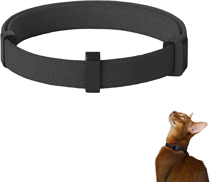 Safety Cat Collar Pro, Lightweight Elastic Release Non Breakaway Cat Collar Adjustable with Snap Fastener for Kitten All Small Large Cats,US IDA Gold Award (Midnight Black, S 5.9-11.8")-Mewly Pet