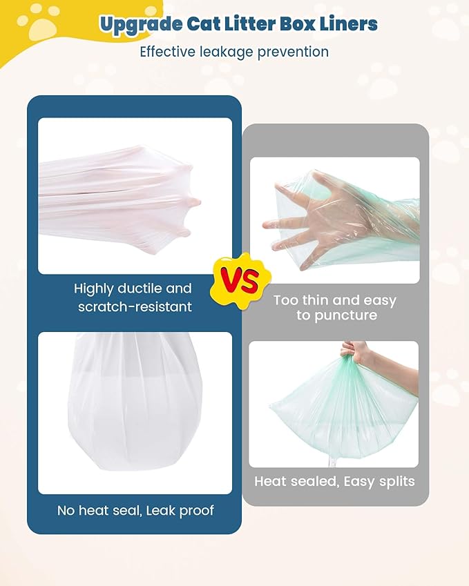 KONE Cat Litter Bags for Robot 3/4, 2 mil Thickened Drawstring Waste Drawer Liners Compatible with Most Self-cleaning Automatic Boxes - 57 Count Pet Kitten Poop Disposable Replacement Bag, 5-9 Gal-Mewly Pet