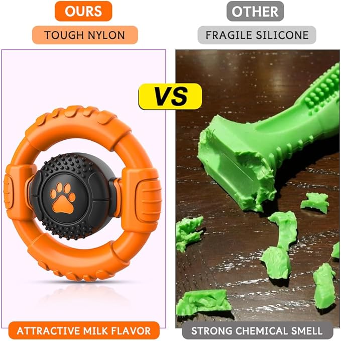 Dog Toys for Aggressive Chewers Large Medium Small Breed Indestructible Durable Tough Squeaky Dog Chew Toys to Keep Them Busy Nylon Rubber Interactive Dog Toys-Mewly Pet