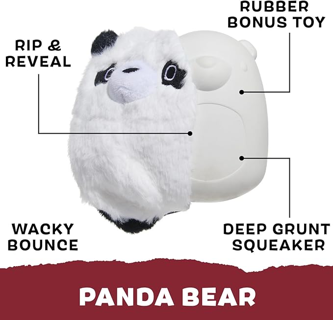 Barkbox Super Chewer Tough Dog Chew Toys for Aggressive Chewers, Plush 2 Toys in 1 (Panda - Large)-Mewly Pet