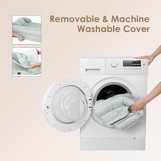 EHEYCIGA Orthopedic Dog Beds for Extra Large Dogs, Waterproof Memory Foam XL Dog Bed with Sides, Non-Slip Bottom and Egg-Crate Foam Big Pet Couch Bed with Washable Removable Cover, Sage Green-Mewly Pet