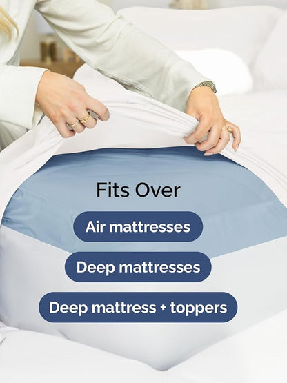 Extra Deep Queen Sheet Set - 6 Piece Breathable and Cooling Sheets - Hotel Luxury Bed Sheets Set - Easy Fit - Soft, Wrinkle Free and Comfy Sheets Set - Antique White Sheet Set with Extra Deep Pockets