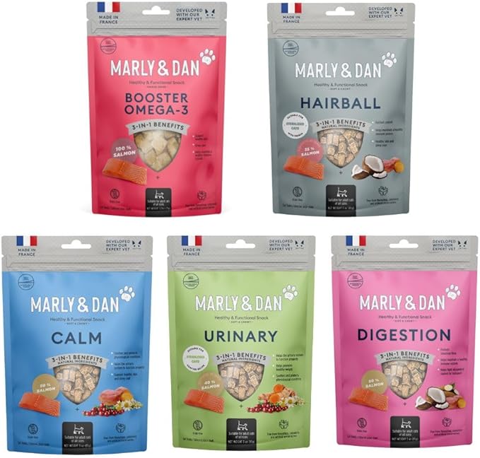 Marly & Dan Healthy & Functional Salmon Treats for Cats, Purrfectly Tasty Calm Recipe-Mewly Pet