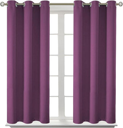 BGment Room Darkening Curtains 54 Inches Long - Grommet Thermal Insulated Drapes Window Treatment Curtains for Bedroom, 2 Panels, 38 x 54 Inch, Eggplant Purple