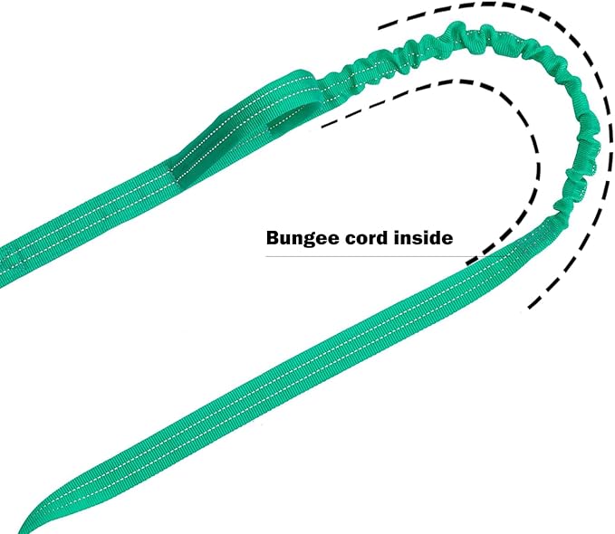 ICEFANG Tactical Dog Leash,K9 Training Walking Bungee Lead with 2 Control Handle,Heavy Duty Quick Release Metal Clasp,for Medium Large Breed (Teal, 6 FT)-Mewly Pet