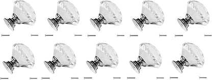 Dynasty 30mm Glass Crystal Dresser Drawer Kitchen Cabinet Door Hardware Knobs Handles - Color | Quantity Choice