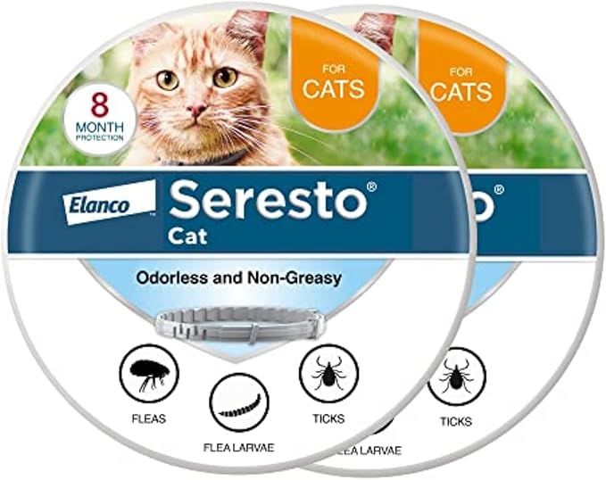 Seresto Cat Vet-Recommended Flea & Tick Treatment & Prevention Collar for Cats, 8 Months Protection | (Pack of 2)-Mewly Pet