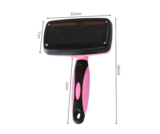 3-in 1 Dog & Cat Grooming Supplies- Self-cleaning Slicker Brush, Deshedding Rake Comb, And Finger Toothbrush For Dogs & Cats | Perfect For Pet Grooming Kit, Dematting And Dental Tool (pink)-Mewly Pet