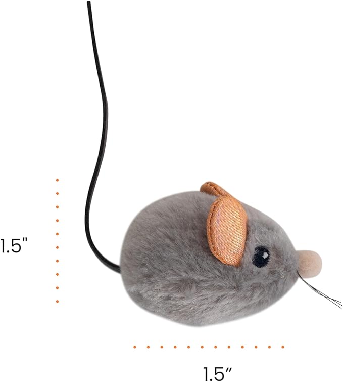 Catstages Squeak Squeak Mouse Cat Toy with Touch-Activated Sound & Catnip, Gray-Mewly Pet