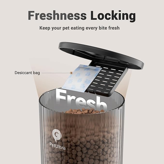 Automatic Cat Feeder for 2 Cats - 16 Cups/4L Timed Auto Pet Feeder with Portion Control (1-6 Meals), Dual Power& Easy to Clean for Indoor Cats & Small Dogs-Mewly Pet