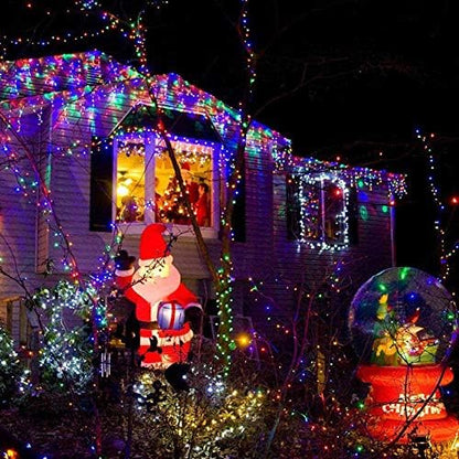 Toodour Christmas Icicle Lights Outdoor, 360 LED 29.5ft 8 Modes Fairy Icicle String Light with 60 Drops, Led Christmas Lights Twinkle for Holiday, Party, Wedding, Eaves, Xmas Decorations (Multicolor)
