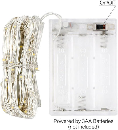 ANJAYLIA 10Ft/3M 30 LED Battery Operated Starry Fairy Lights String Lights for Party Home Wedding Festival Decoration, White
