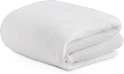 Linenspa 2 Inch Mattress Topper-Cover Queen-Cover Only-Machine Washable – Breathable – Non Slip – with Zipper,White