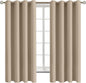BGment Blackout Curtains - Grommet Thermal Insulated Room Darkening Bedroom and Living Room Curtains, Set of 2 Panels (46 x 63 Inch, Sand)