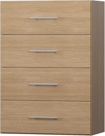 ROOMTEC 31.5" 4 Drawer Short Tower Closet Unit, Modular Closet System with Drawers and Shelf, Wardrobe Organizer for Bedroom or Walk-in Closet, Wall Mounted, Customizable Clothes Storage Unit, Wood