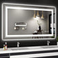LED Bathroom Mirror, 40"x24" with Front and Backlit, Anti-Fog, Bathroom Vanity Mirror for Wall, Memory Function, Stepless Dimmable, Tempered Glass (Horizontal/Vertical)