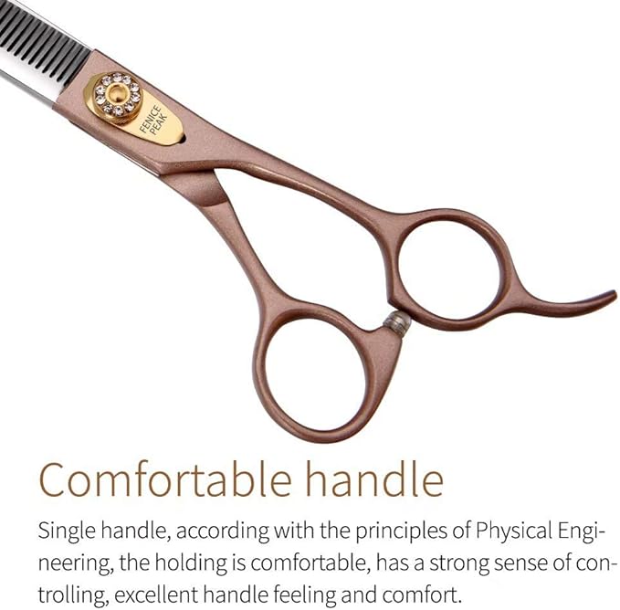 Fenice Peak Professional Thinning Scissors for Dog Cat 7/7.5'' Pet Grooming Scissors 440C Stainless Steel Thinning Shears for Dogs 50/56 Teeth-Mewly Pet