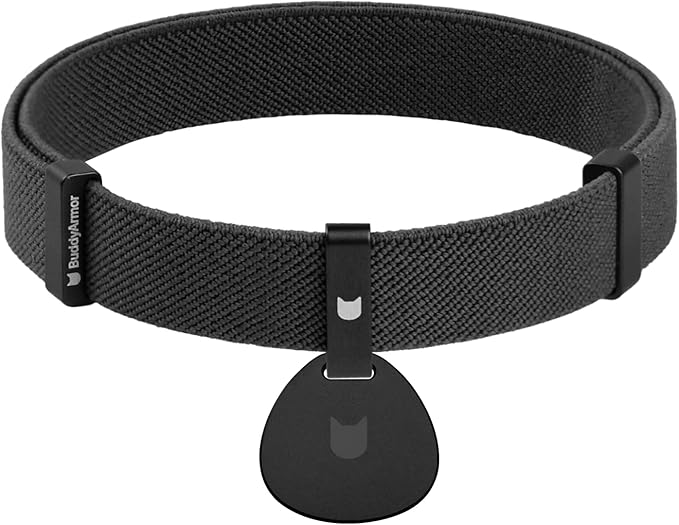 Safety Cat Collar and ID Tag Set, Elastic Quick Release Non Breakaway Collar, Personalized Aluminum Engraved Pet Name Tag, Lightweight for Kitten Small Large Cats (Midnight Black-M, Pocket)-Mewly Pet