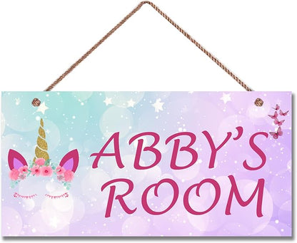 Personalized Sign Unicorn Sign, Custom Name for Girls Room for Kids Room, Funny Colorfull Wall Décor, Wall Décor for Home, Birthday Party, Bedroom, Bathroom, Playroom