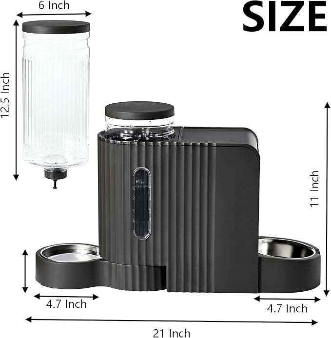 Automatic Cat Food Feeder and Water Dispenser,2 in 1 Gravity Cat Feeder and Water Dispenser with Stainless Steel Bowl,2 Pack Large Capacity Self Feeding for Small Medium Pets Puppy Kitten-Mewly Pet